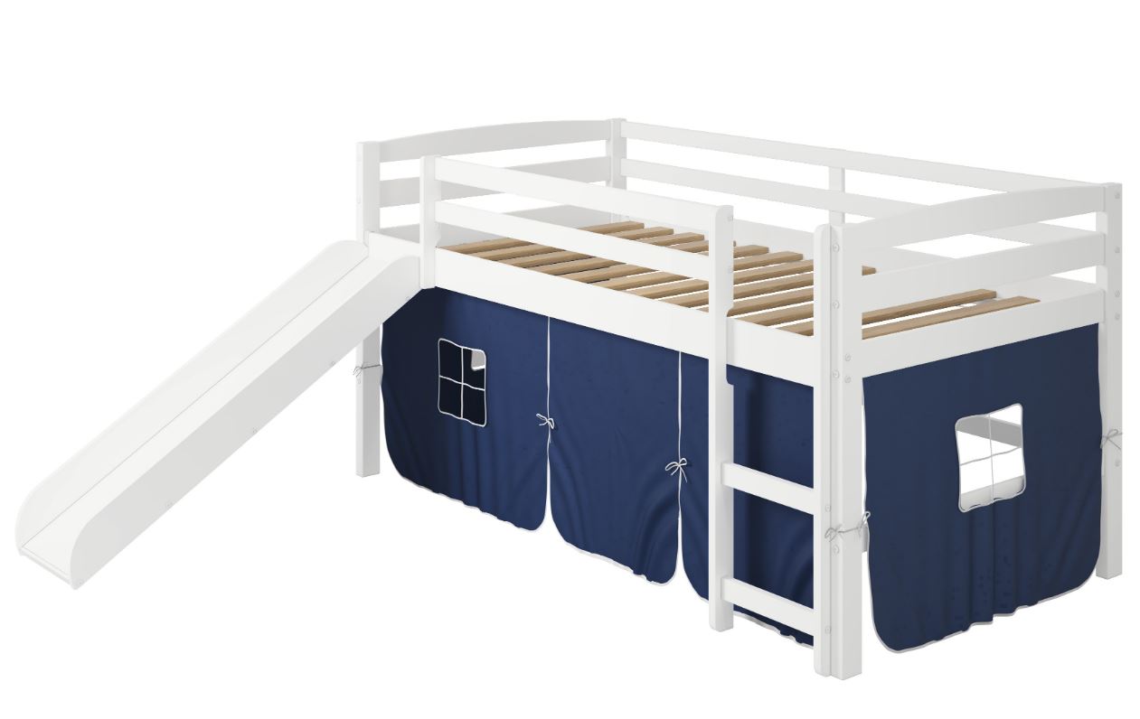 Danny Blue Tent Loft Bed W/ Slide & Ladder - Chelsea Home Furniture 36st-4700-wh-b