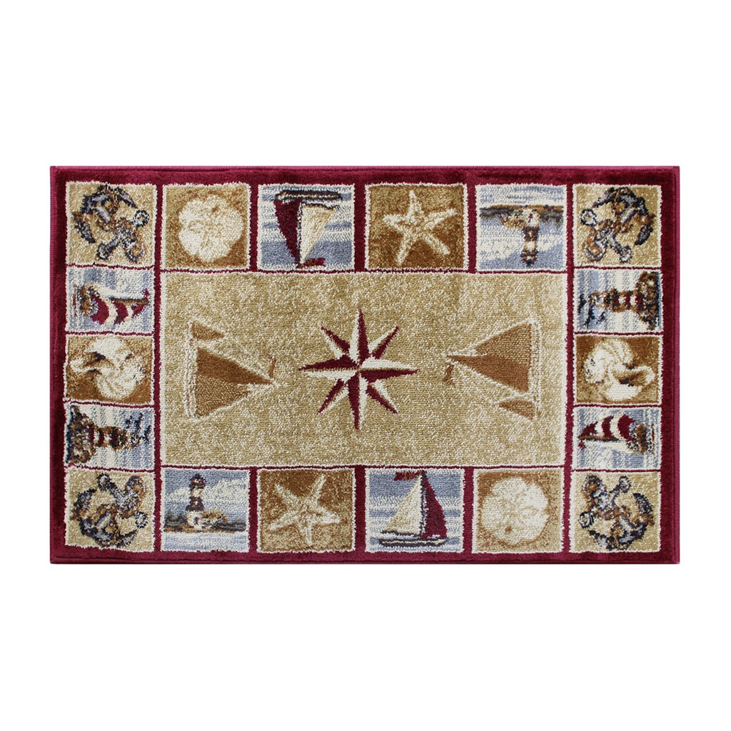Inis Collection 2&#039; x 3&#039; Beige Nautical Area Rug with Jute Backing for Living Room, Bedroom, Entryway [ACD-RGZ8758-23-BG-GG] - Flash Furniture ACD-RGZ8758-23-BG-GG