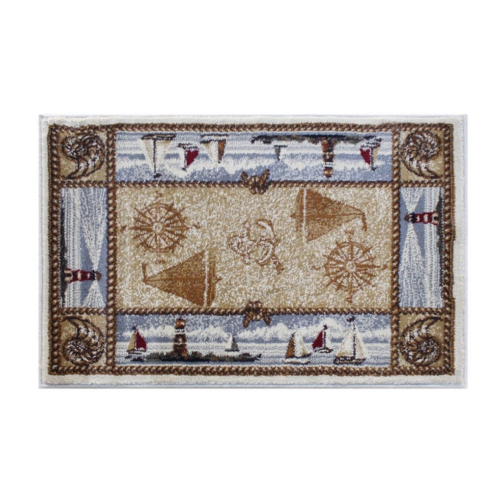 Sovalye Collection Beige Nautical Themed 2&#039; x 3&#039; Area Rug with Jute Backing for Living Room, Bedroom, Entryway [ACD-RGZ8763-23-BG-GG] - Flash Furniture ACD-RGZ8763-23-BG-GG