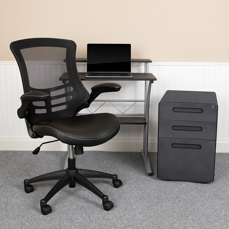 Furniture | Computer | Cabinet | Office | Flash | Chair | Black | Lock | Set