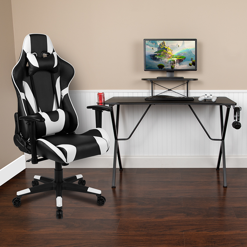 Headphone | Furniture | Recline | Flash | Stand | Chair | Black | Desk | Game | Cup | Set