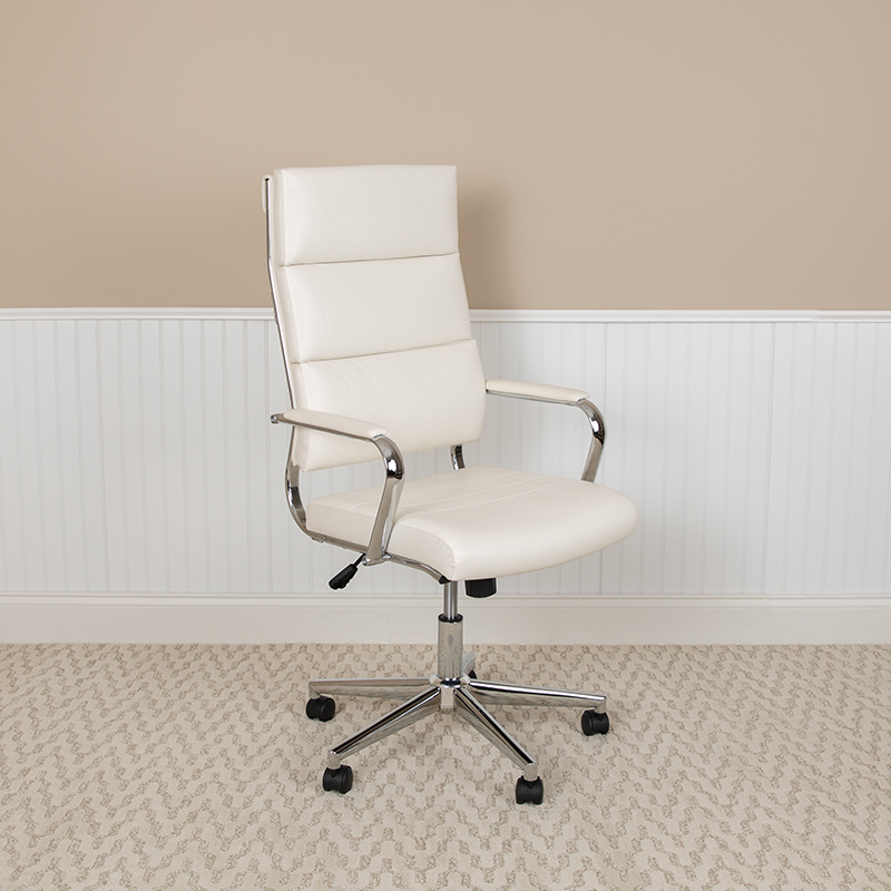 Contemporary | Executive | Furniture | Office | Swivel | Flash | Chair | White | Back | High