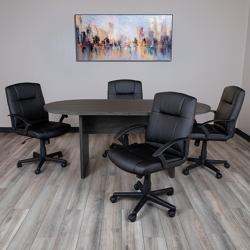 6 Foot (72 inch) Oval Conference Table in Rustic Gray - Flash Furniture GC-TL1035-GRY-GG