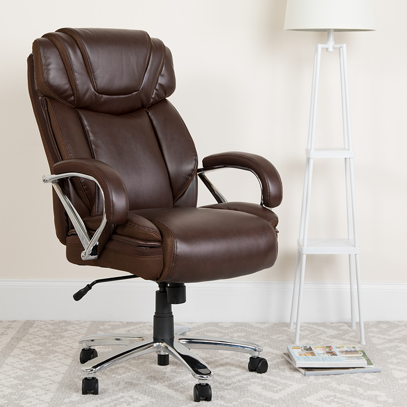 Executive | Furniture | Hercules | Leather | Office | Swivel | Series | Flash | Brown | Chair | Seat | Tall | Big