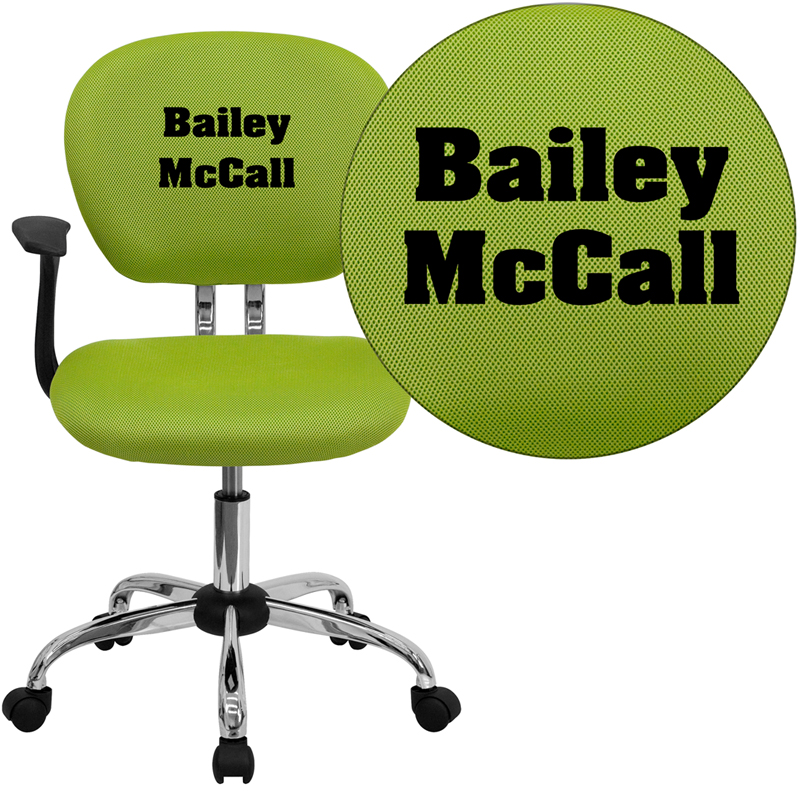 Personalize | Furniture | Office | Swivel | Chrome | Apple | Flash | Chair | Green | Mesh