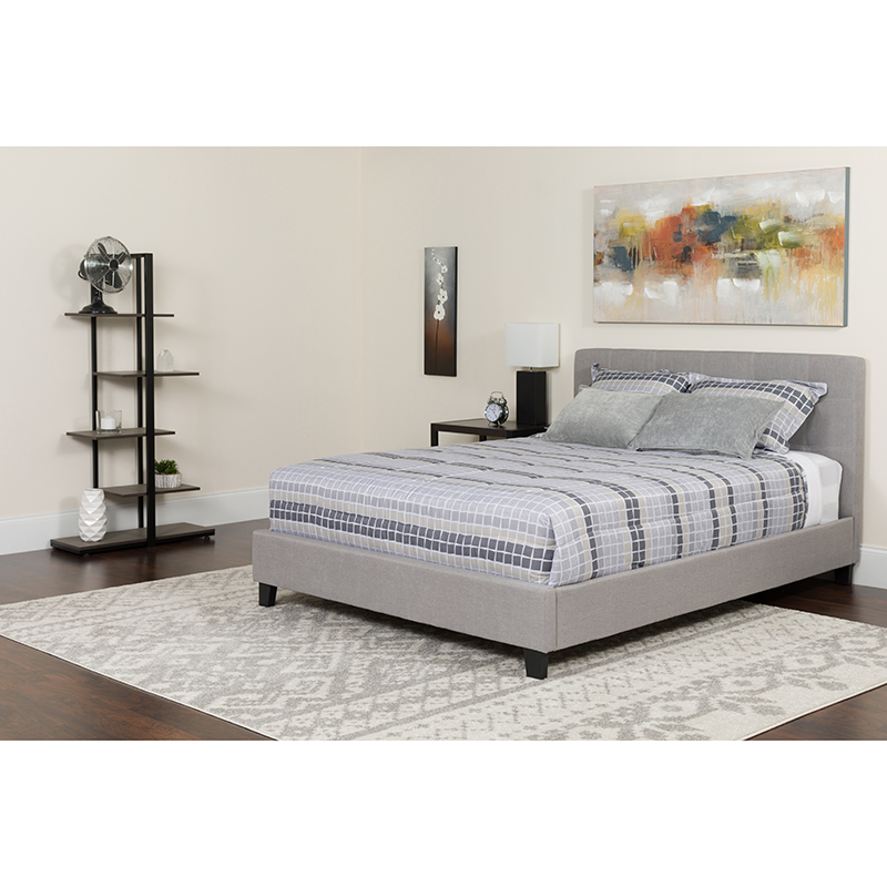 Flash Furniture Twin Platform Bed Upholstered Light Memory Foam Mattress