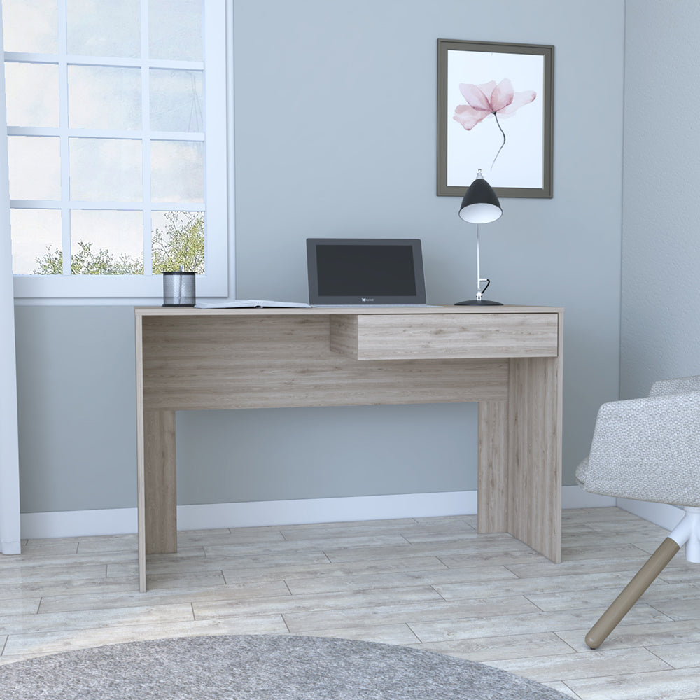 Harrisburg Computer Desk, One Drawer, Light Grey Finish - We Have Furniture WHF234
