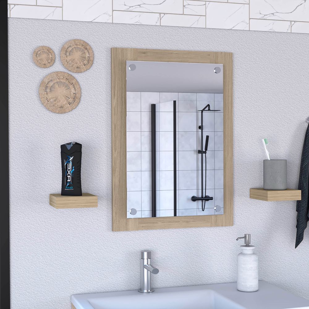 Epic Bathroom Mirror, Frame, Looking Glass, Light Pine Finish - We Have Furniture WHF747