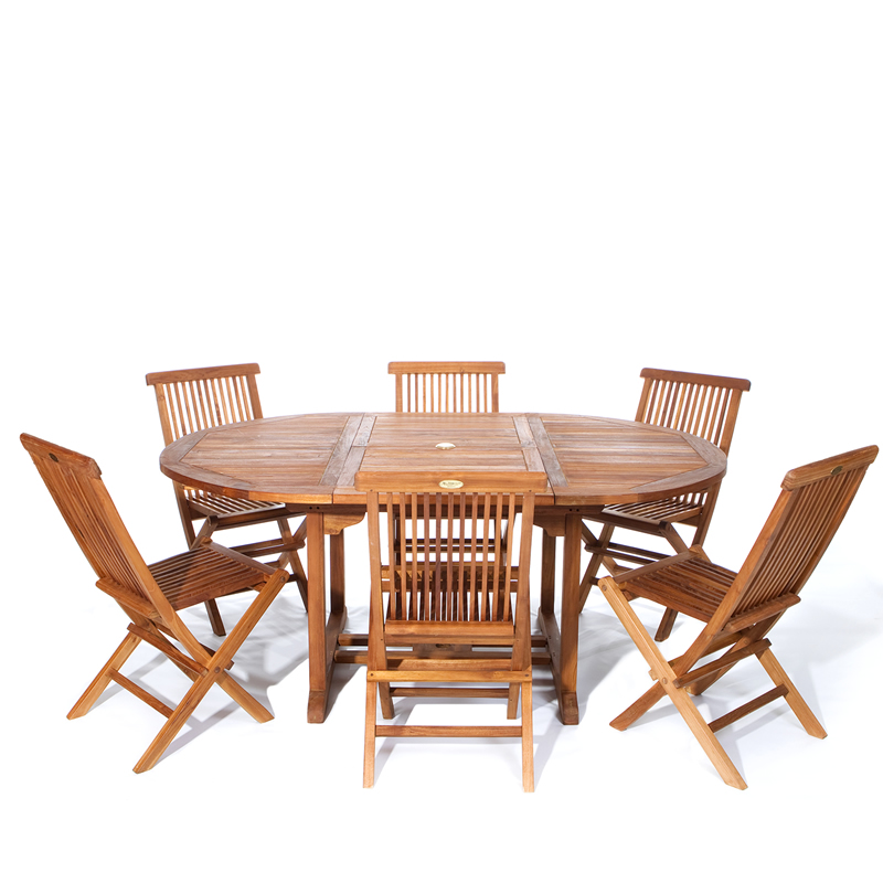 7-piece Oval Folding Chair Set - All Things Cedar Te70-22