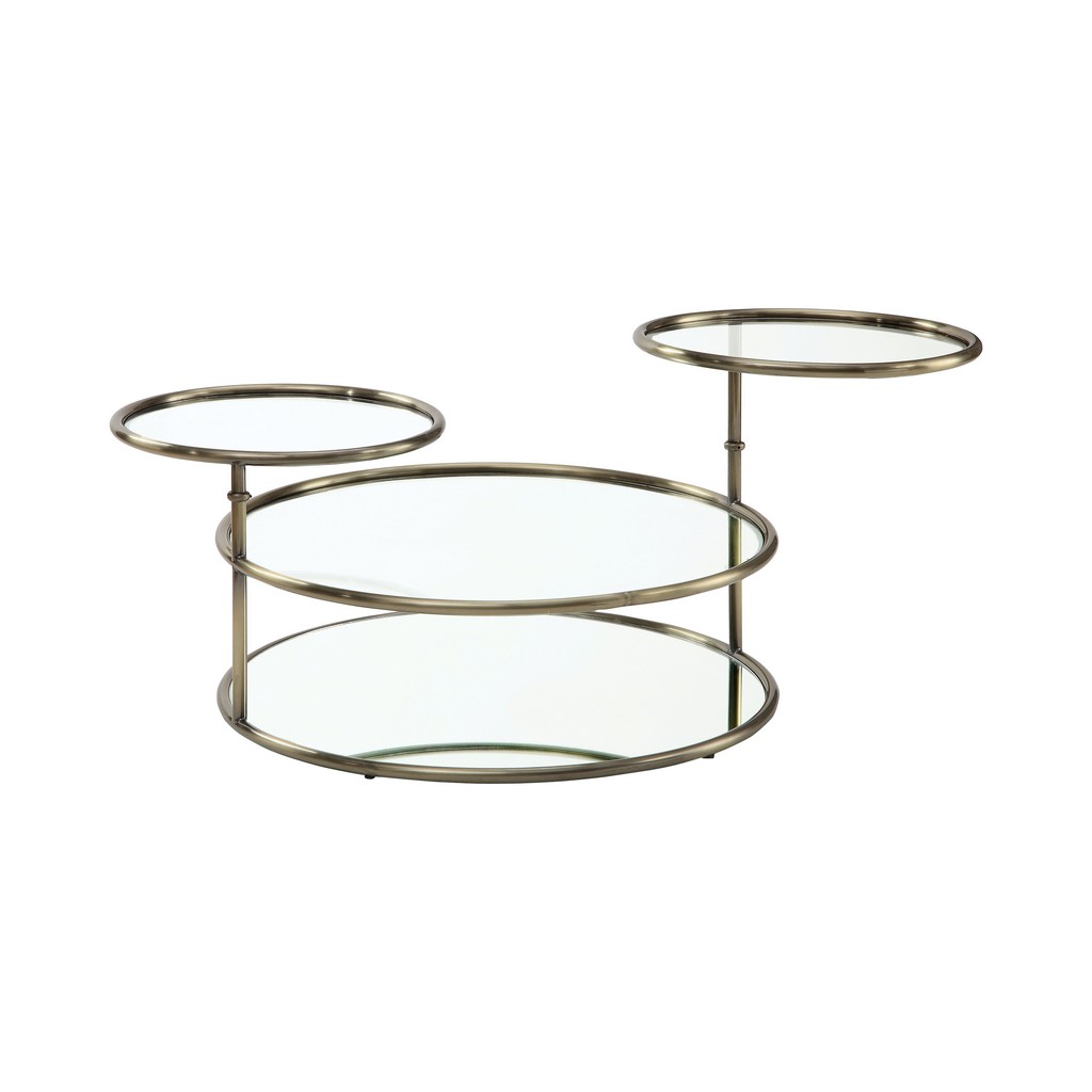 Glass Round Swivel Coffee Table Furniture Of America