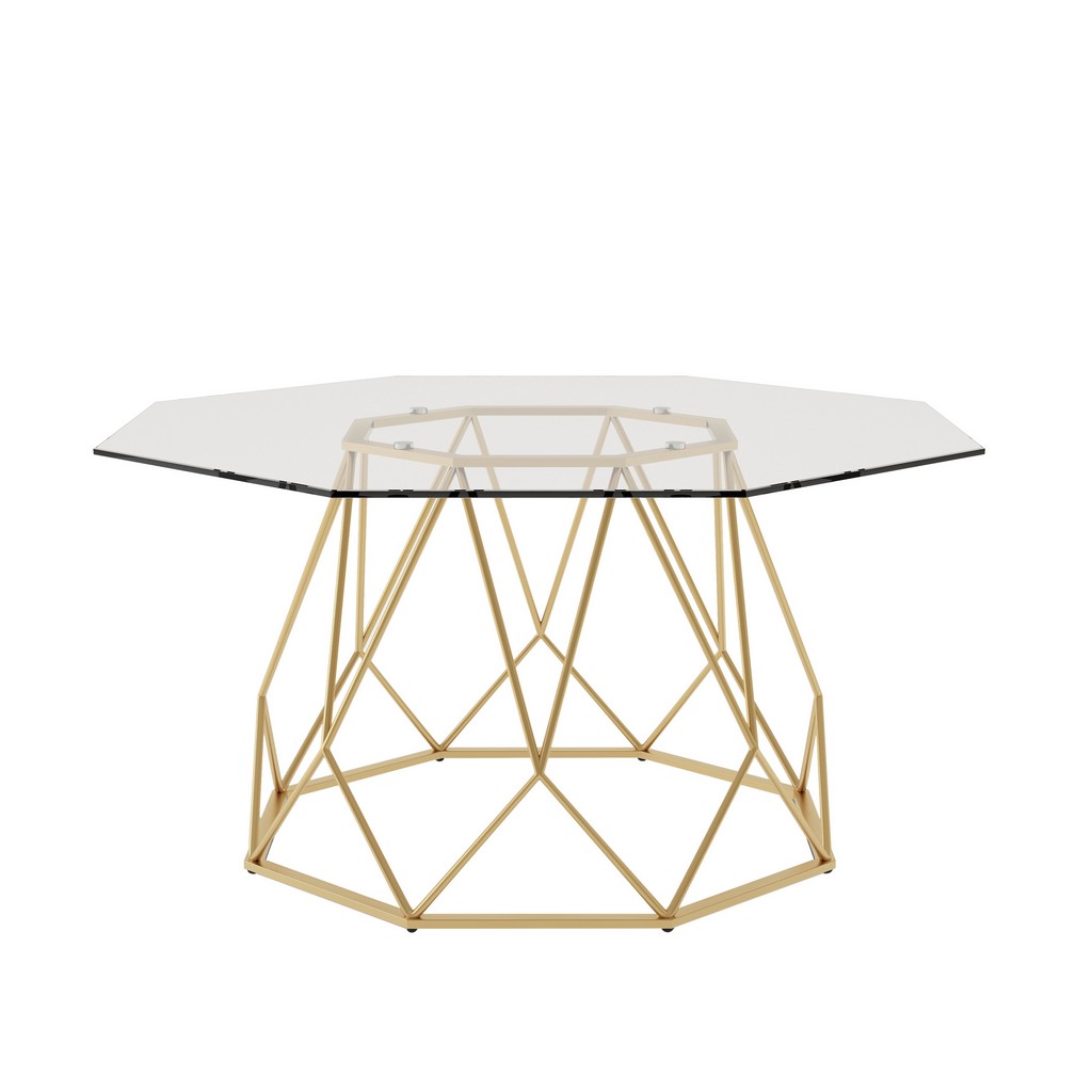 Glass Coffee Table Gold Furniture Of America