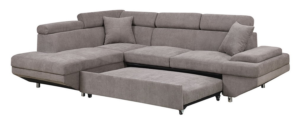 Headrest Sectional Brown Furniture Of America