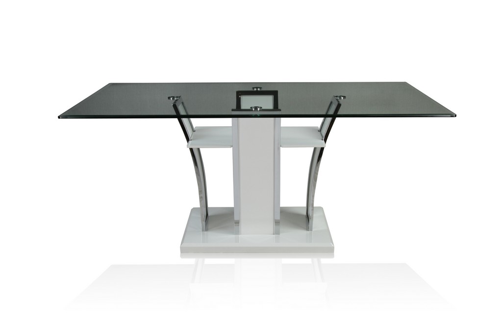 Glass Top Dining Table White Furniture Of America