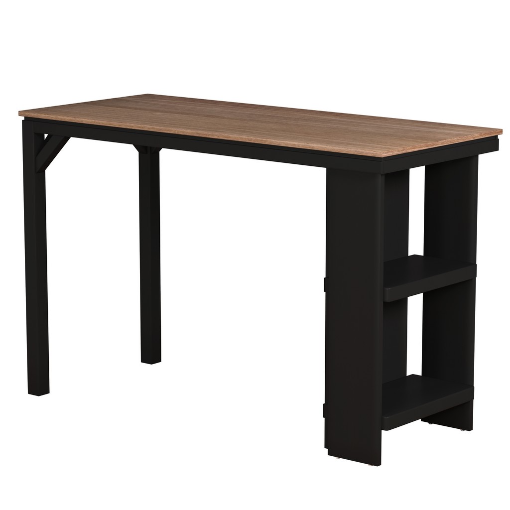 Hillsdale Furniture Knolle Park Wood Counter Height Table, Black with Wire Brush Oak Finished Top - Hillsdale Furniture 5132-835