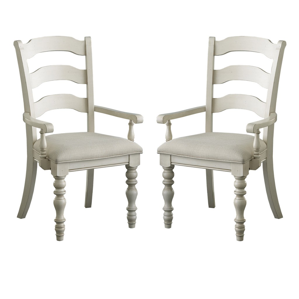Wood Arm Dining Chair White Hillsdale
