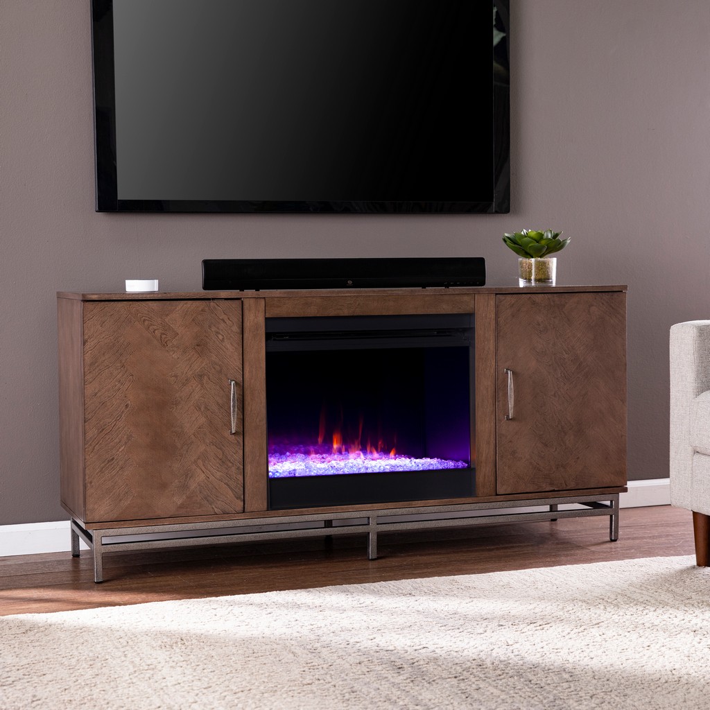 Color Changing Fireplace Media Storage Southern