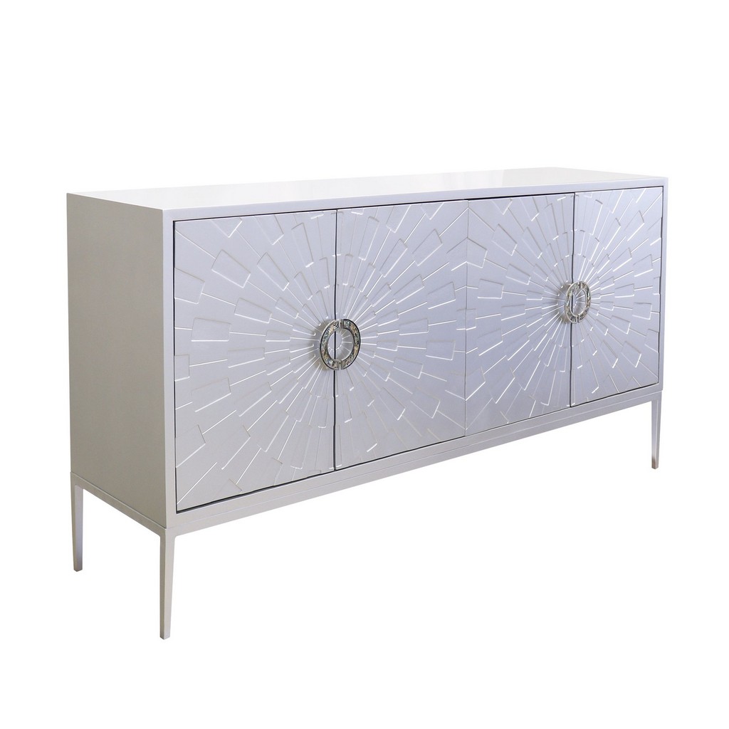 Pasargad Furniture Sideboard Doors Chrome Metal Handle