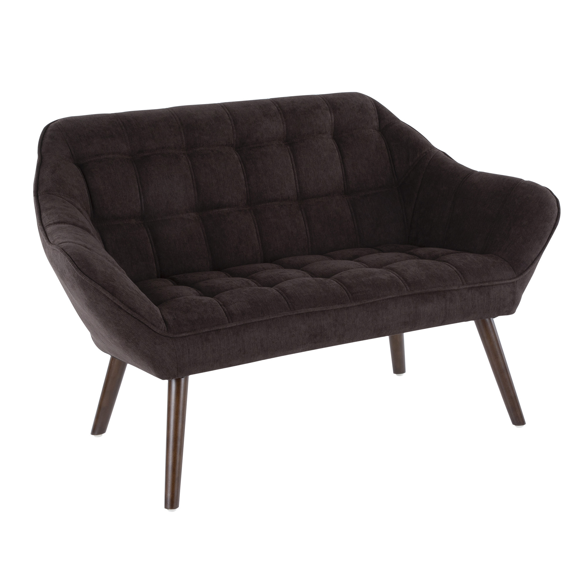 Boulder Mid-century Modern Love Seat In Charcoal Fabric - Lumisource C50-boulder Cha
