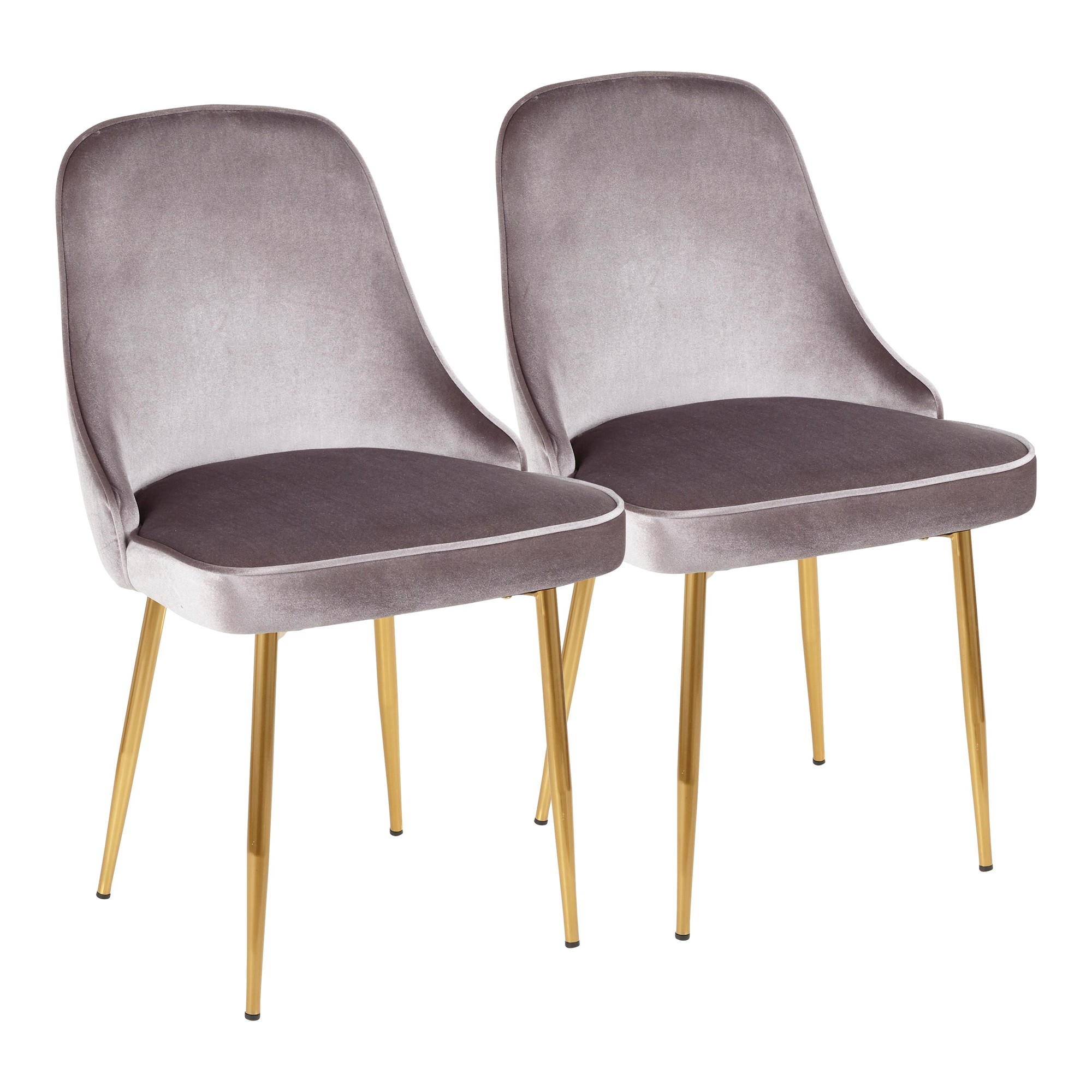Contemporary | Fabric | Velvet | Silver | Chair | Frame | Dine | Gold | Set