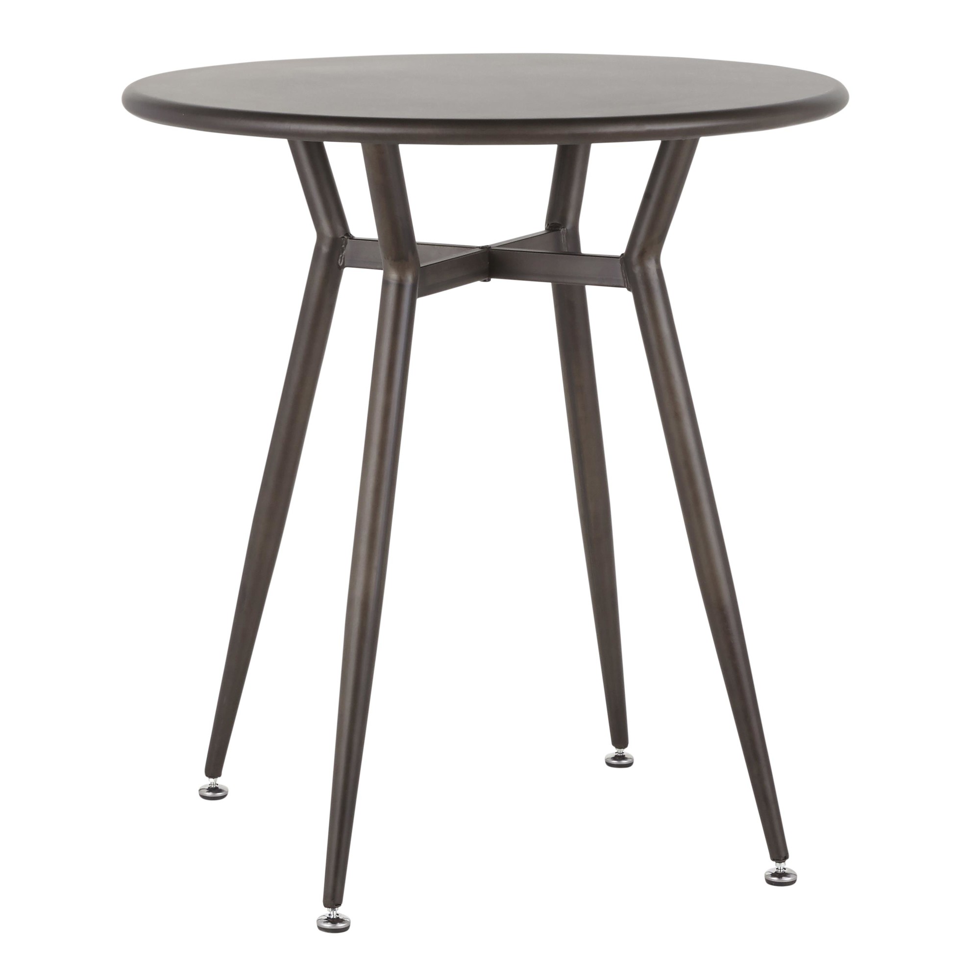 Clara Industrial Round Dinette Table in Antique Metal - Lumisource DT-CLARARN AN