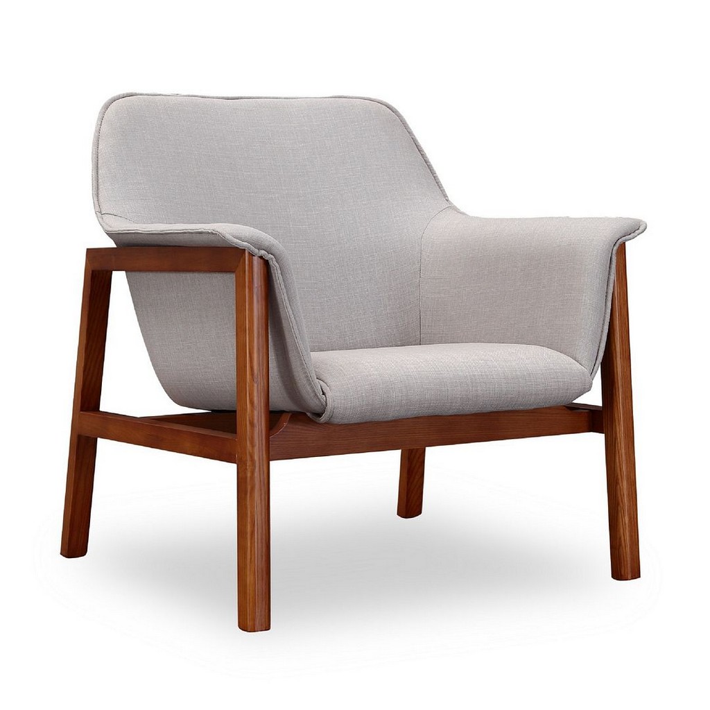 Walnut Linen Accent Chair Manhattan