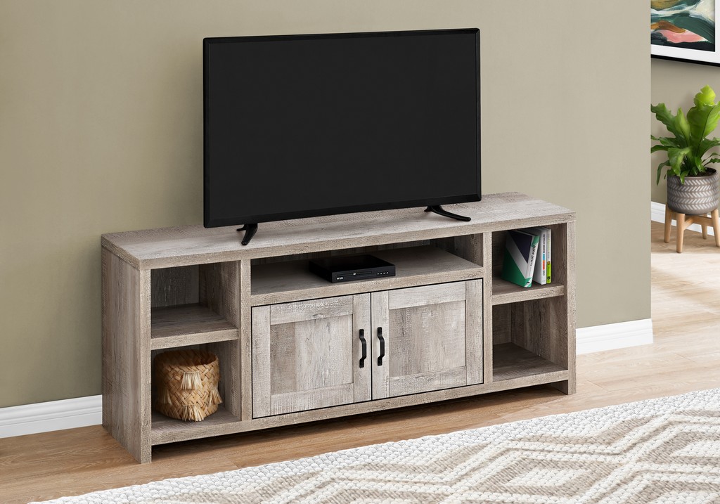 Tv Stand / 60 Inch / Console / Media Entertainment Center / Storage Cabinet / Living Room / Bedroom / Laminate / Beige / Transitional - Monarch Specialties I 2742