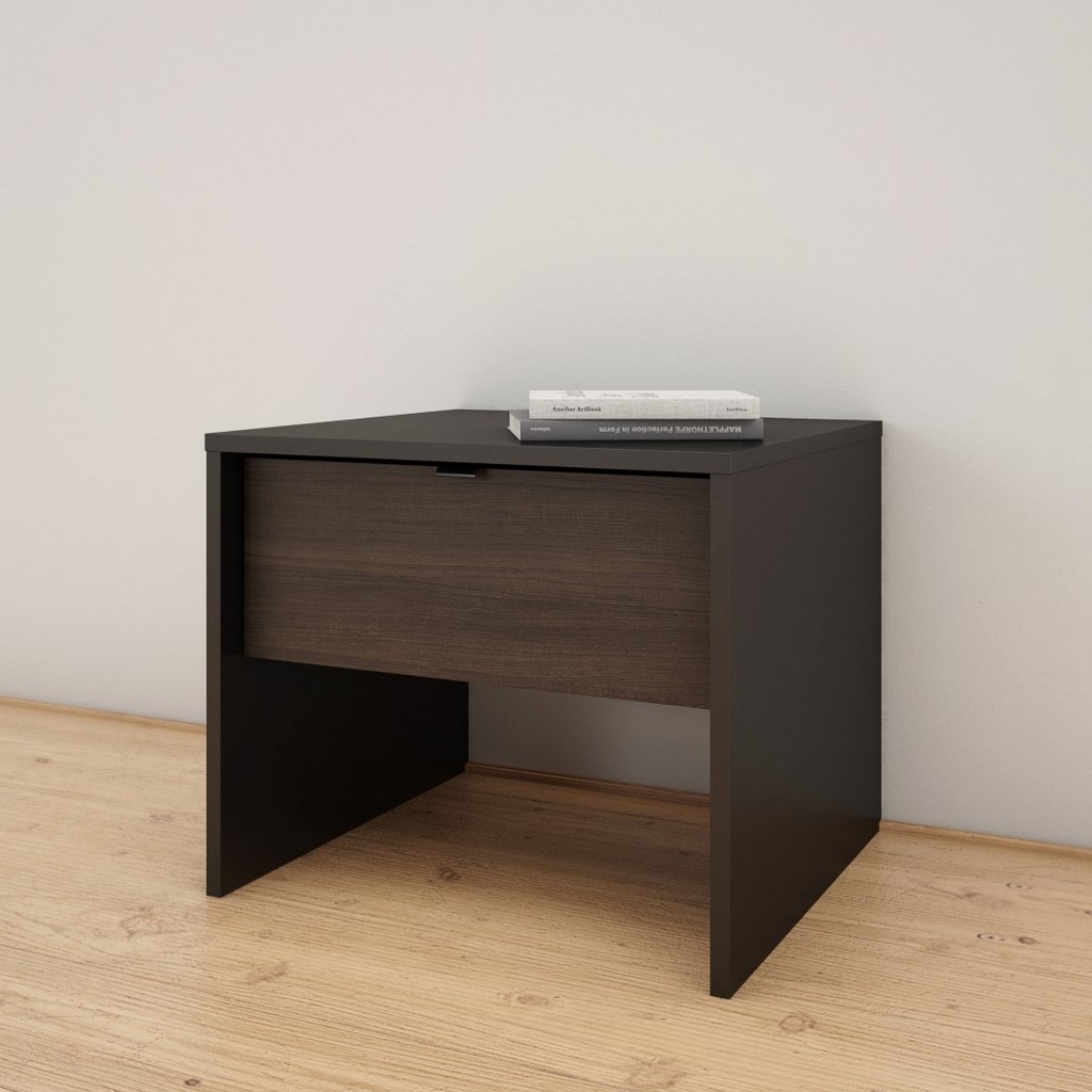 Picture of  Nightstand With 1 Drawer In Black and Ebony - Nexera 212106