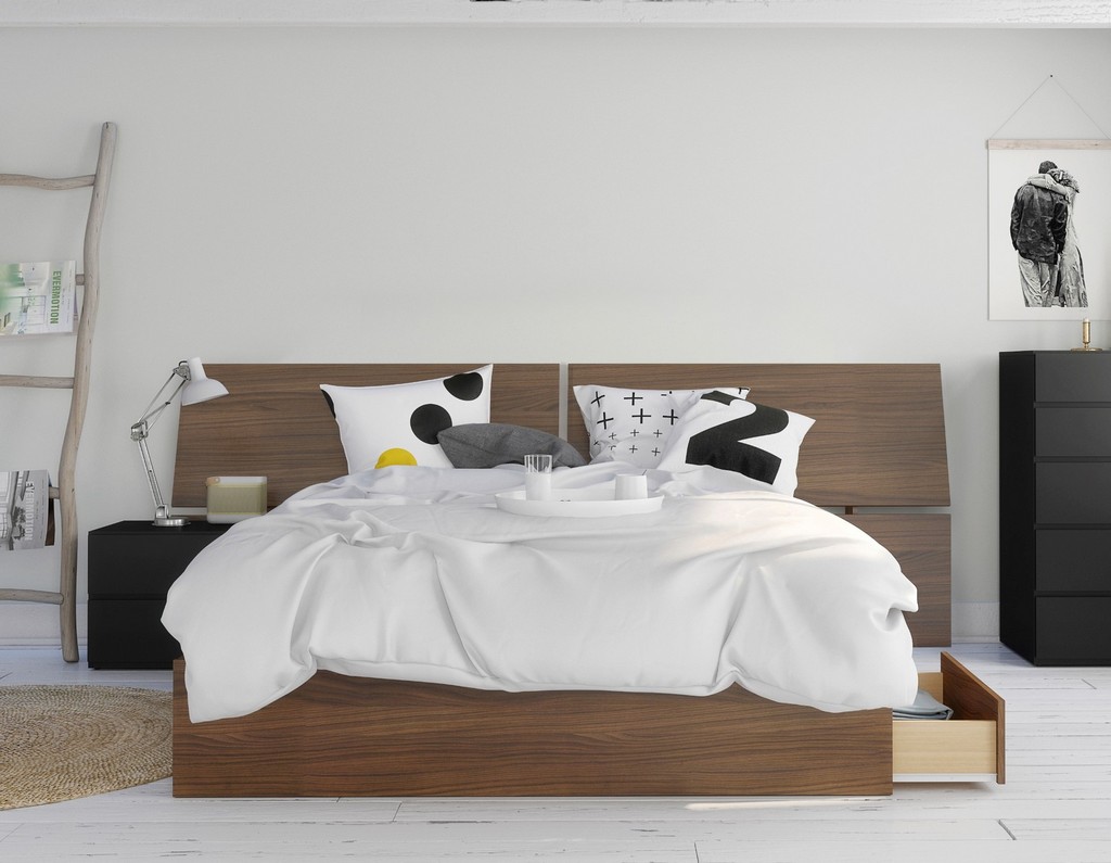Nexera Furniture Queen Bedroom Set Walnut Black