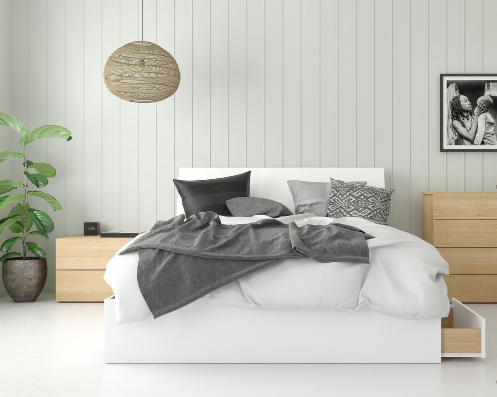 Nexera Furniture Queen Bedroom Set Maple