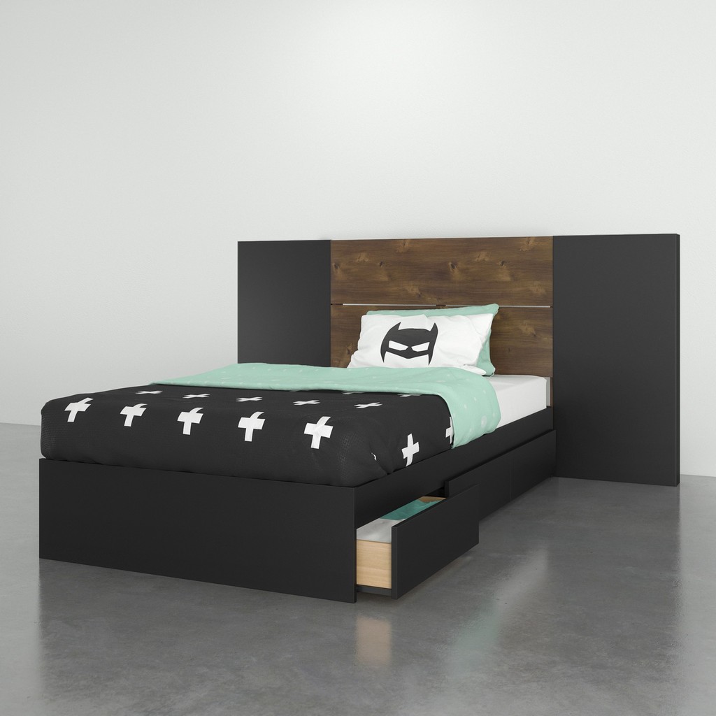 Twin Bedroom Set Black Nexera