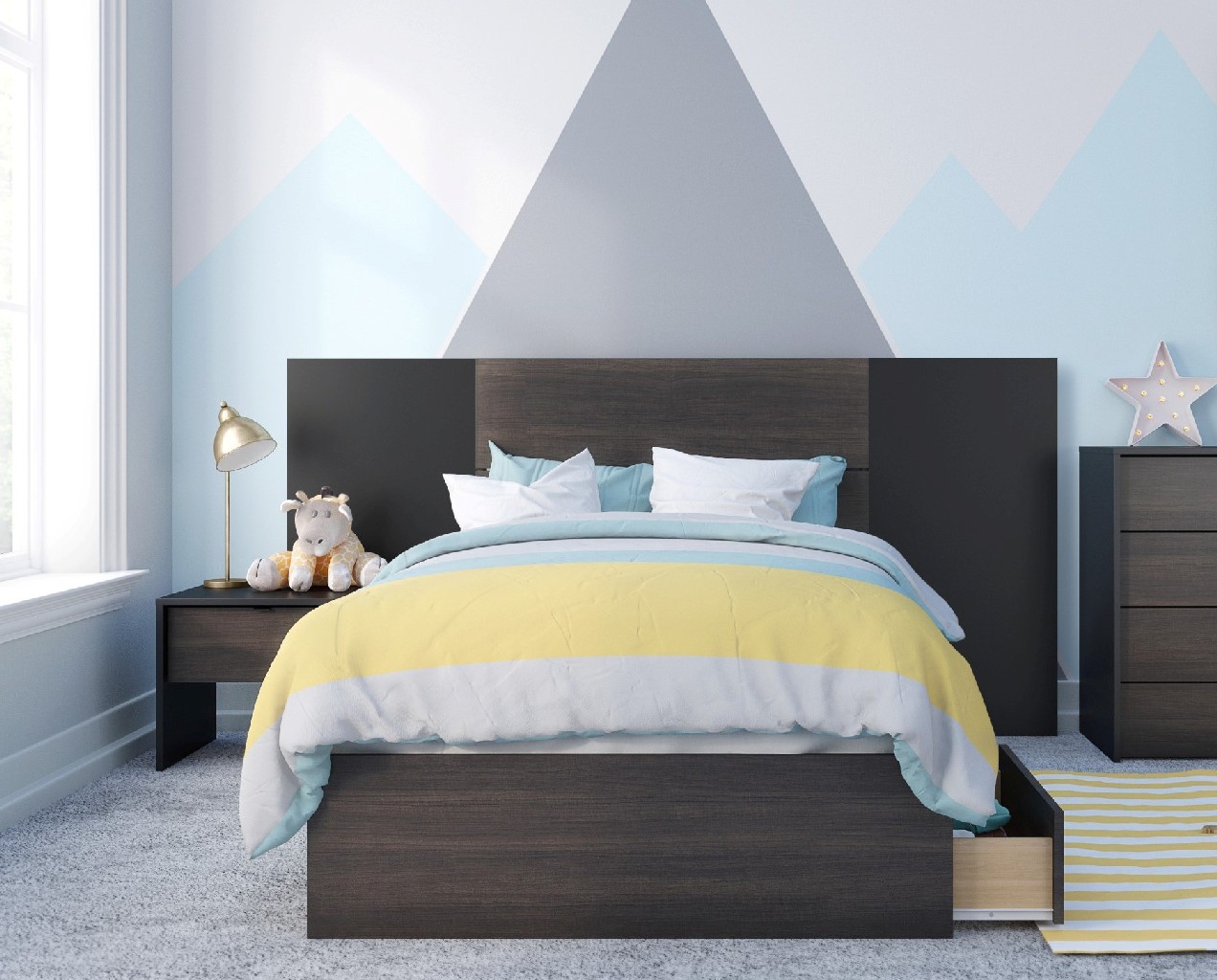 Nexera Twin Bedroom Set Ebony Black Product Photo