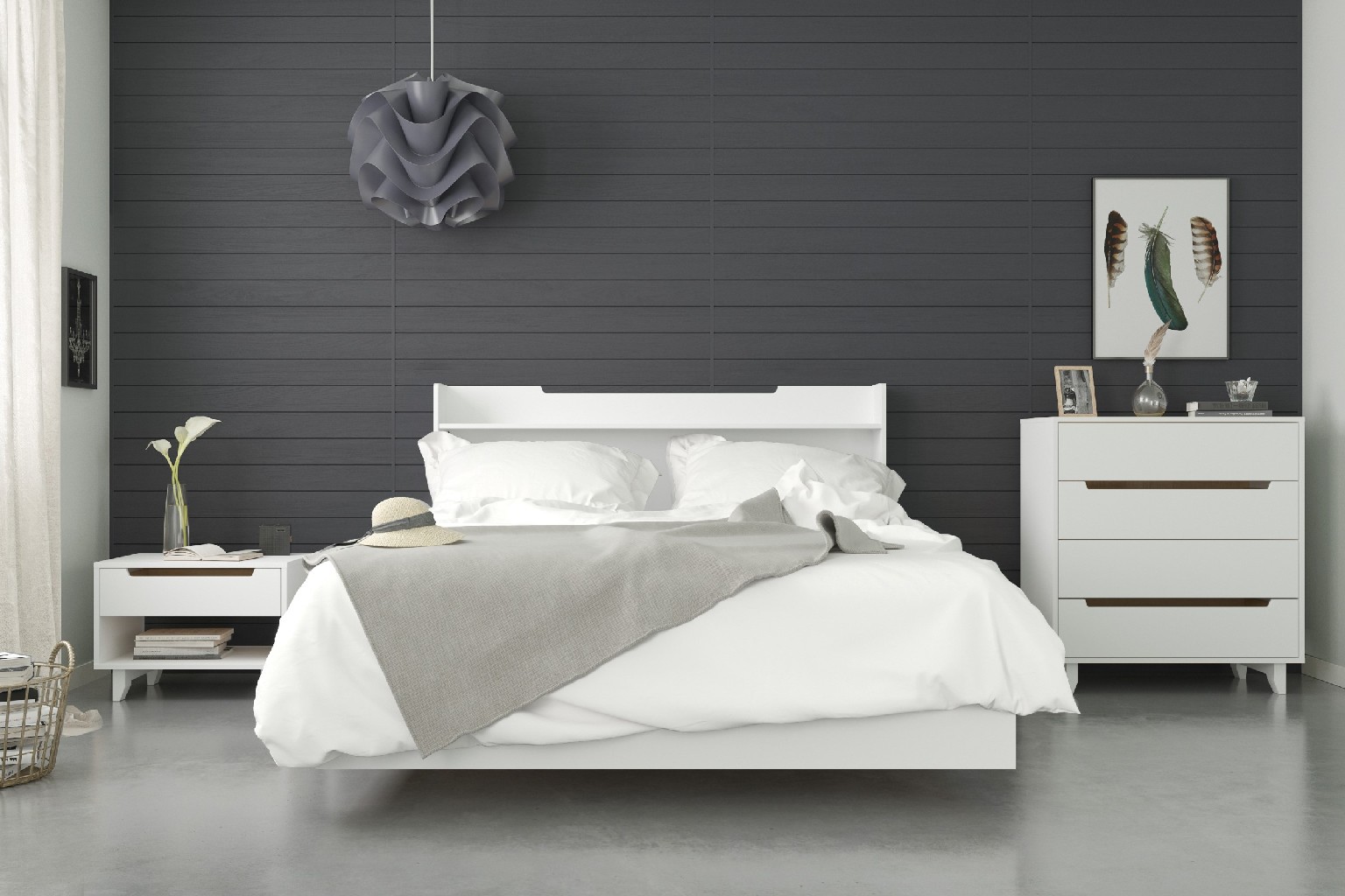 Nexera Snooze Queen Bedroom Set White
