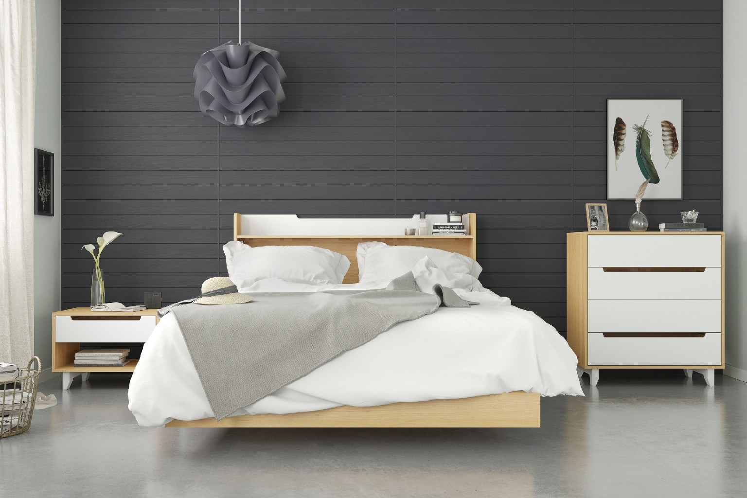 Nexera Norway Queen Bedroom Set Maple White