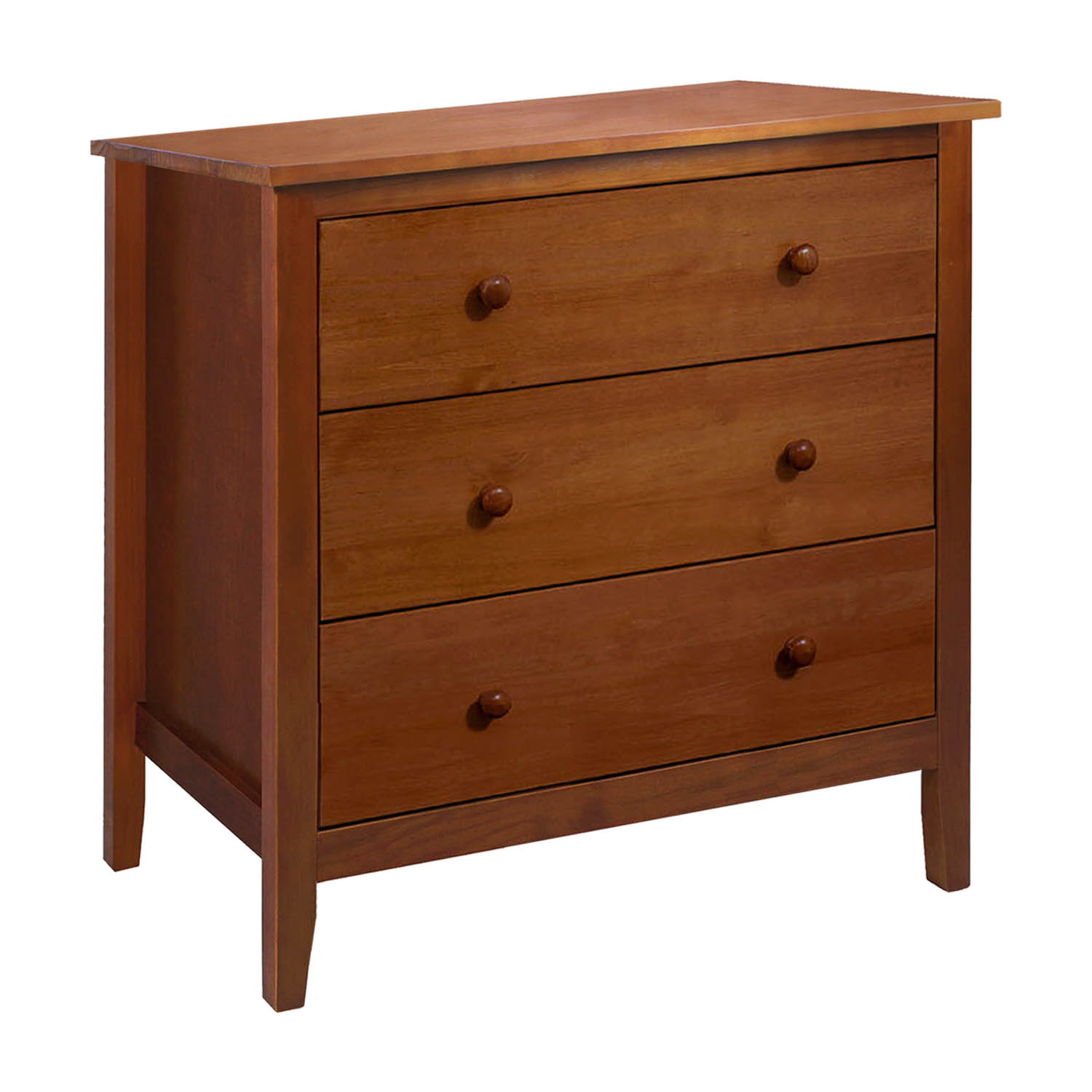 Solid Wood Easy Pieces Solid Pine Three Drawer Chest - Pecan - Adeptus 77224