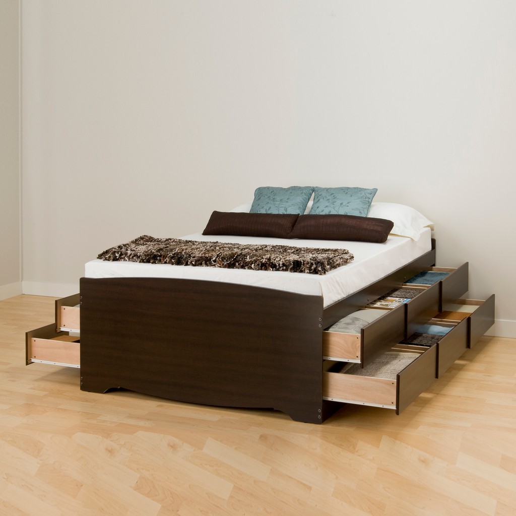 Prepac Queen Platform Storage Bed Drawers