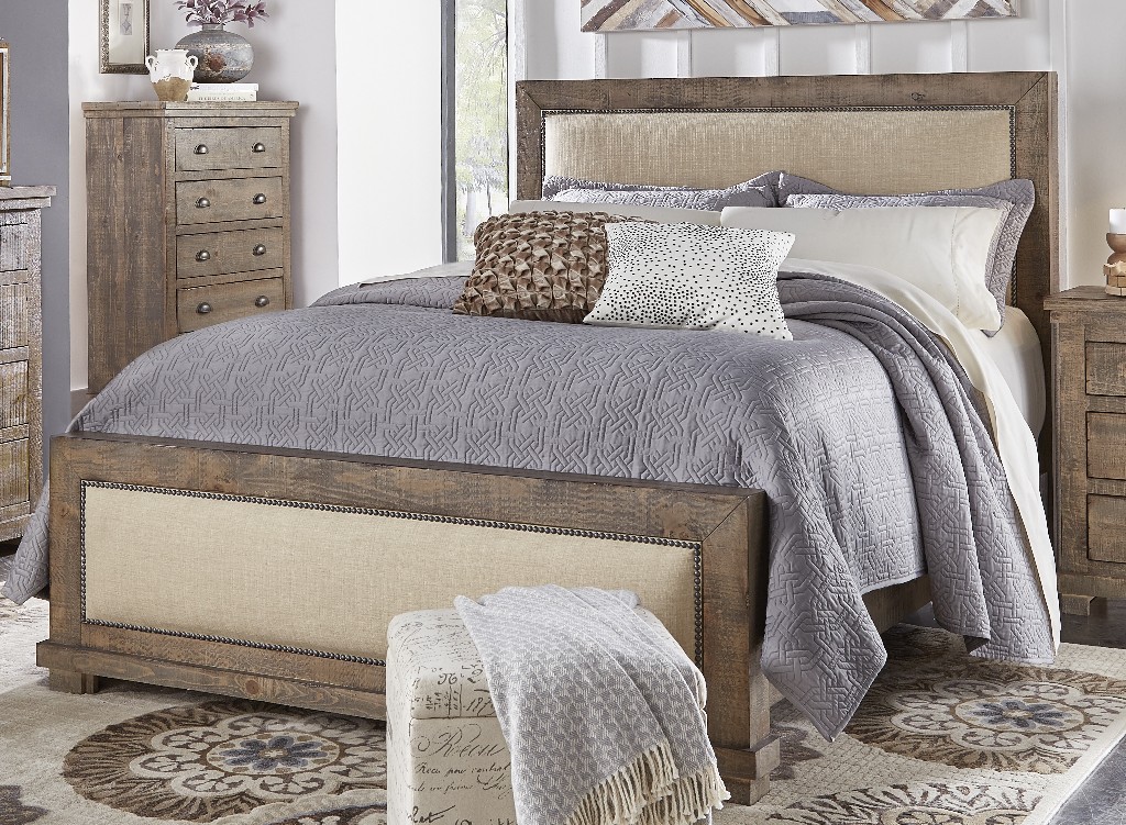 Progressive Upholstered Bed Gray
