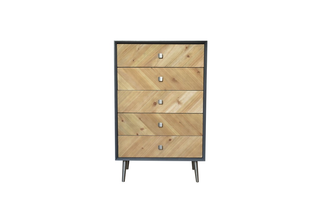 Teton Home Minimalist Loft Wooden Cabinet With 5 Drawers - Teton Home Af-148