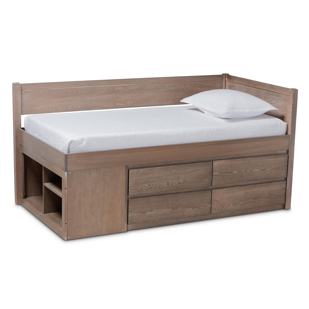 Oak Twin Storage Bed