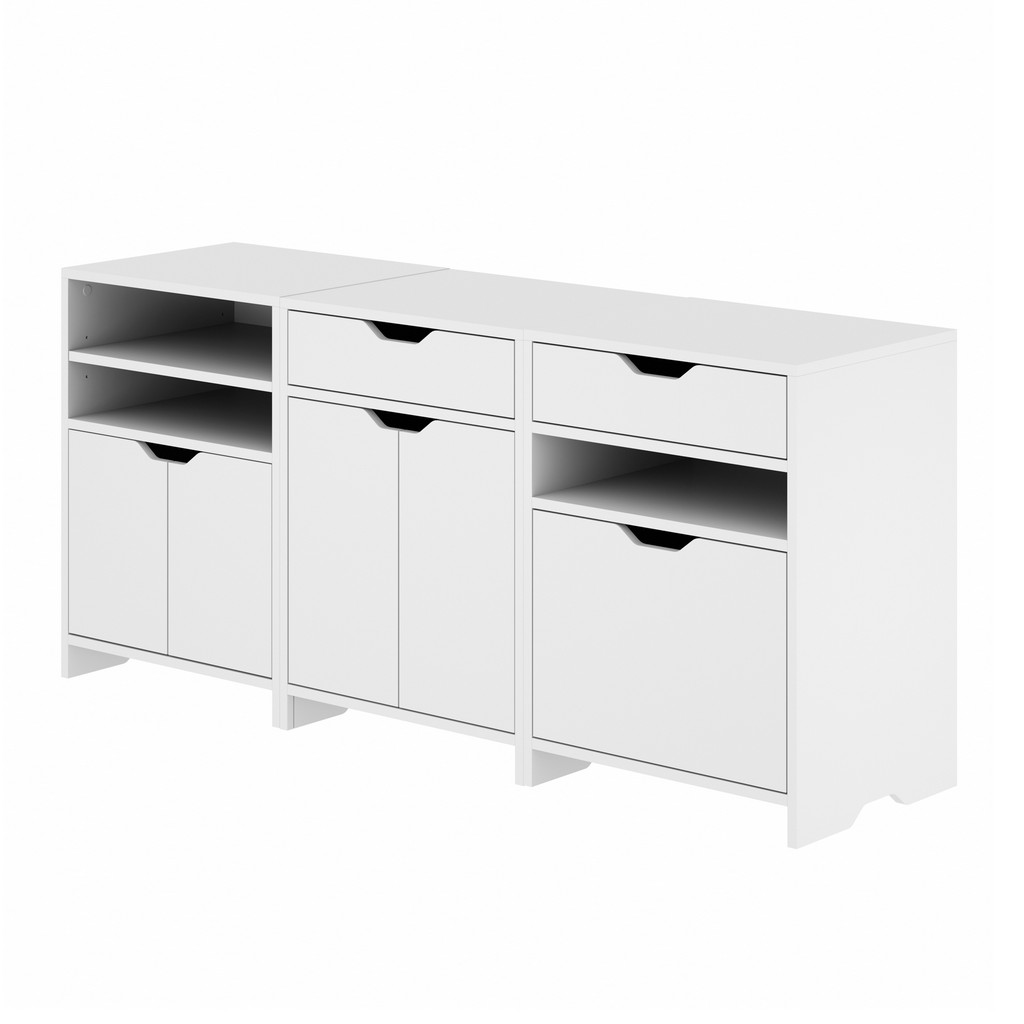 Nova 3-Pc Storage Cabinet Set, White â€“ Winsome Wood 10335
