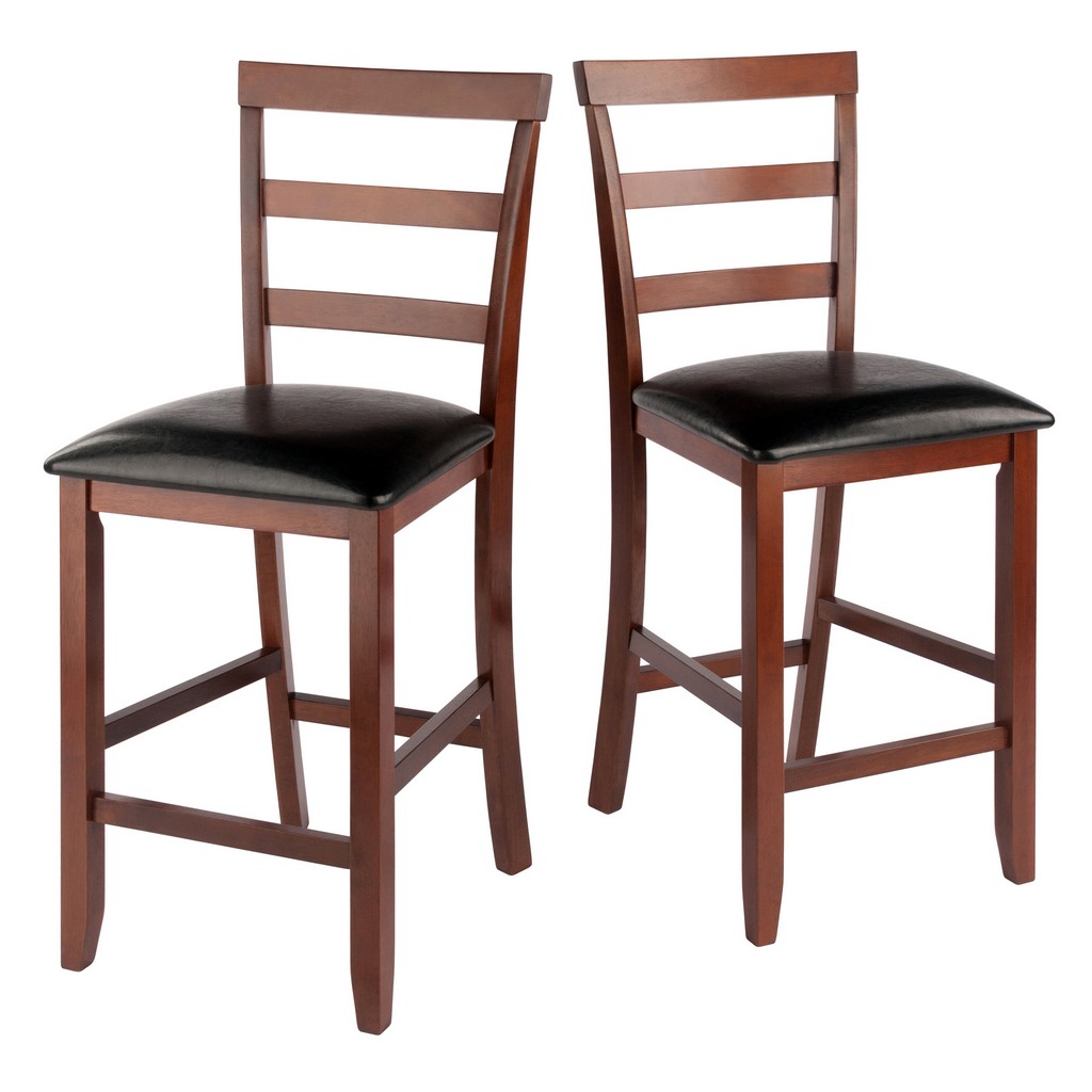Simone 2-pc ladder back counter stools - Winsome Wood 94074