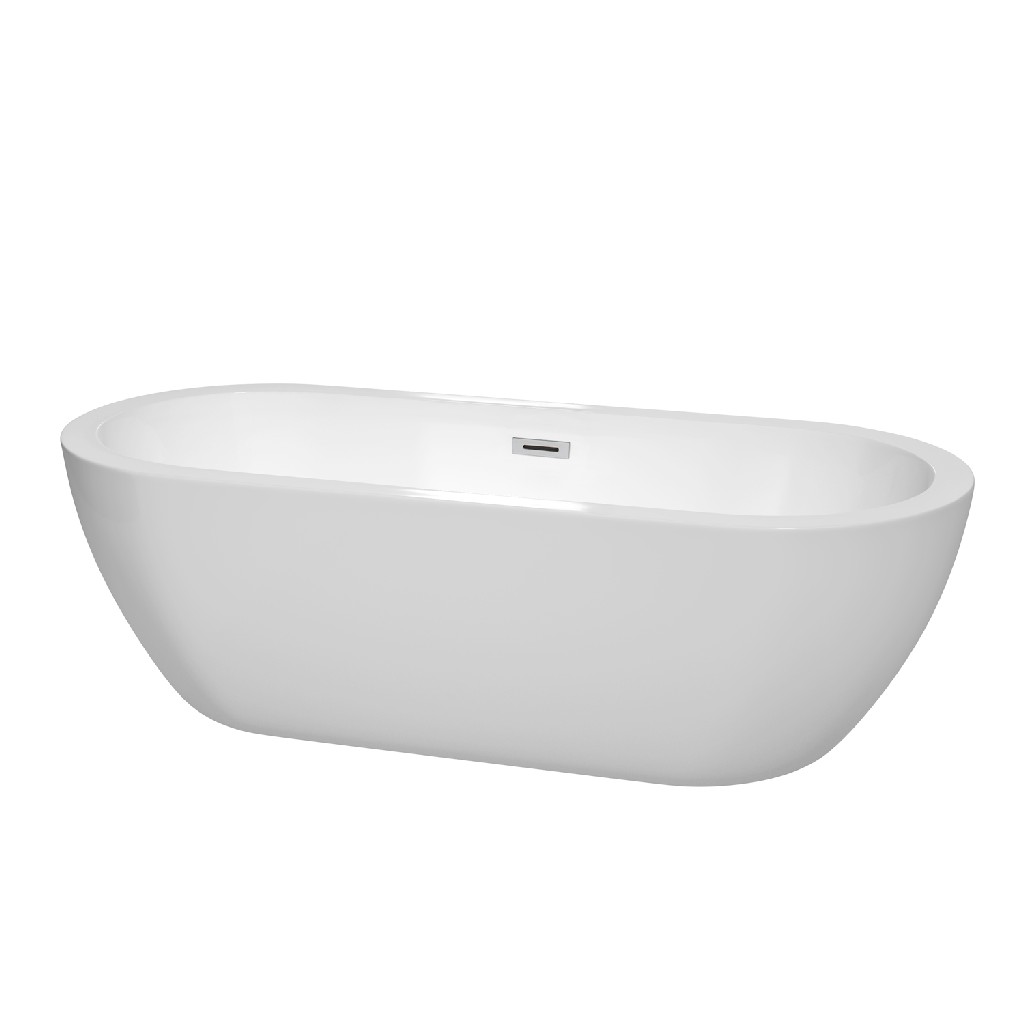 Wyndham Wcobt100272 Soho 72" Soaking Bathtub In White With Polished Chrome Trim