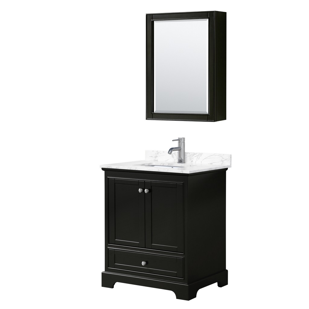 Single Bathroom Vanity Vein Marble Countertop Undermount Square Sink Medicine Cabinet