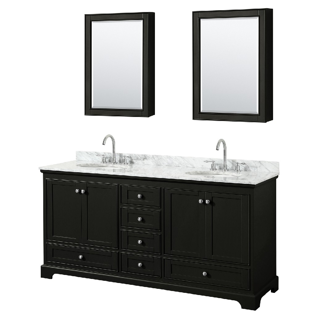 Bathroom | Wyndham | Cabinet | Marble | Vanity | Double | White | Oval | Dark