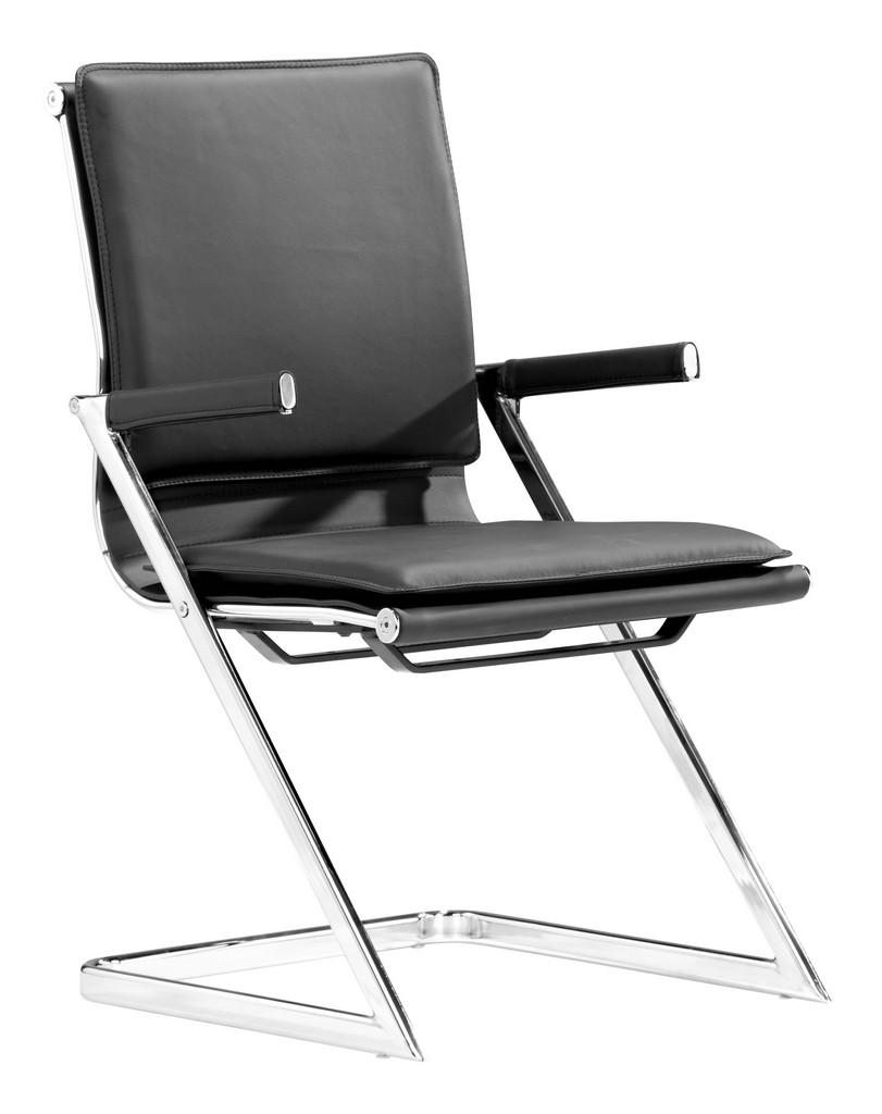 Lider Plus Conference Chair (Set of 2) Black - Zuo Modern 215210