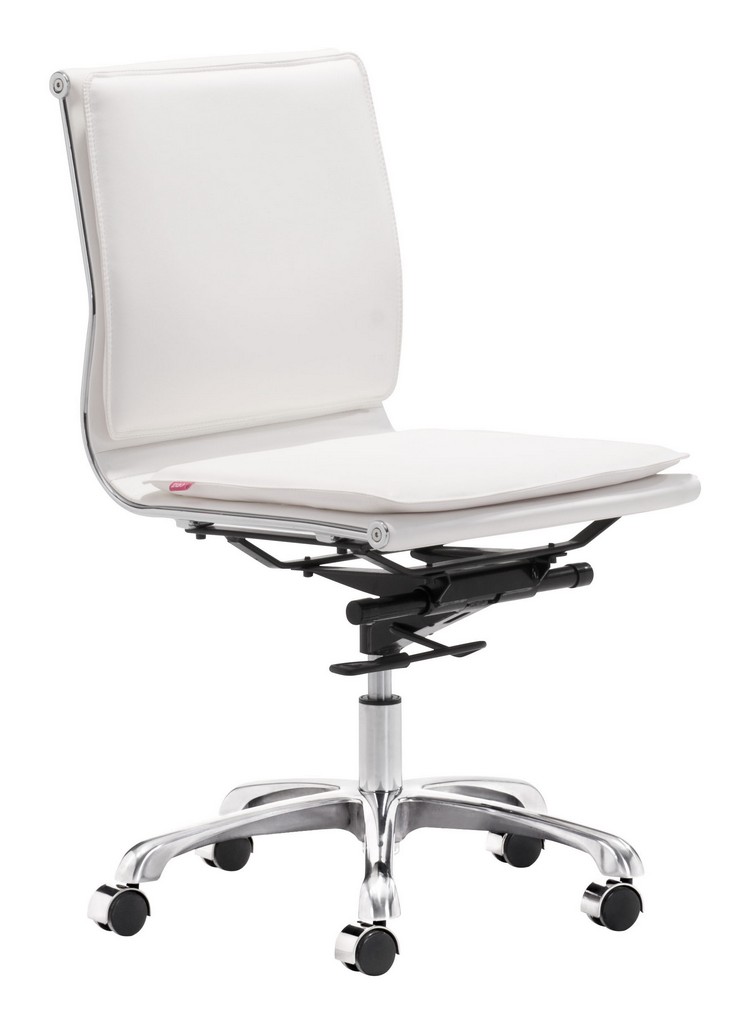 Lider Plus Armless Office Chair White - Zuo Modern 215219