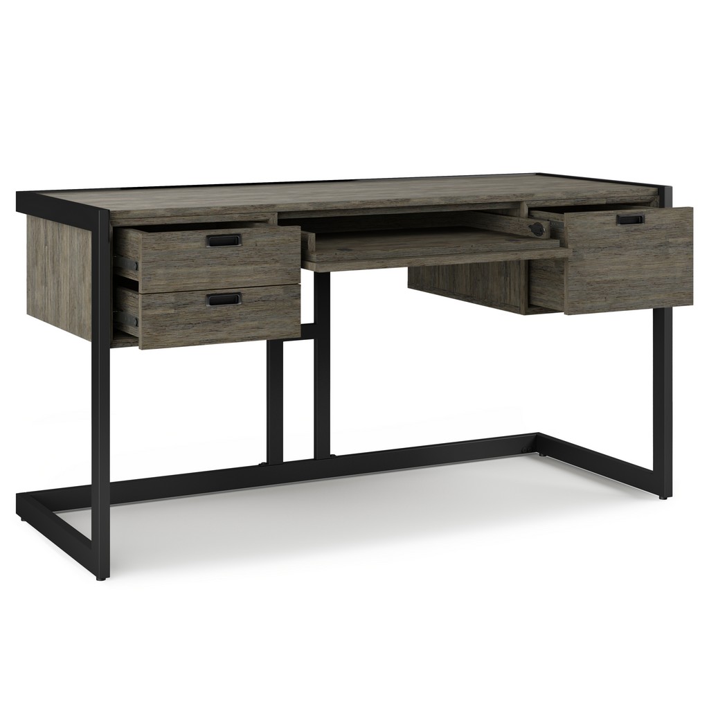 Wood Desk Grey Simpli