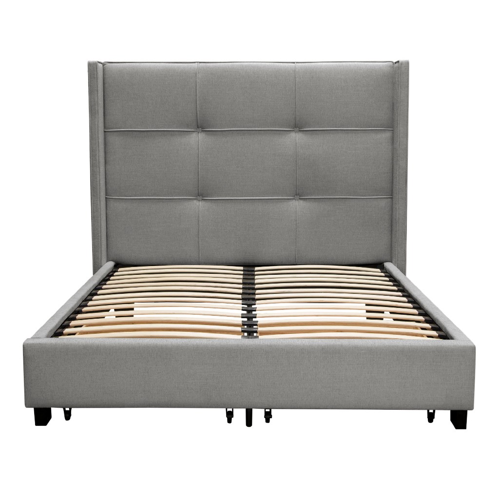 Diamond Sofa King Bed Footboard Storage Accent Wings