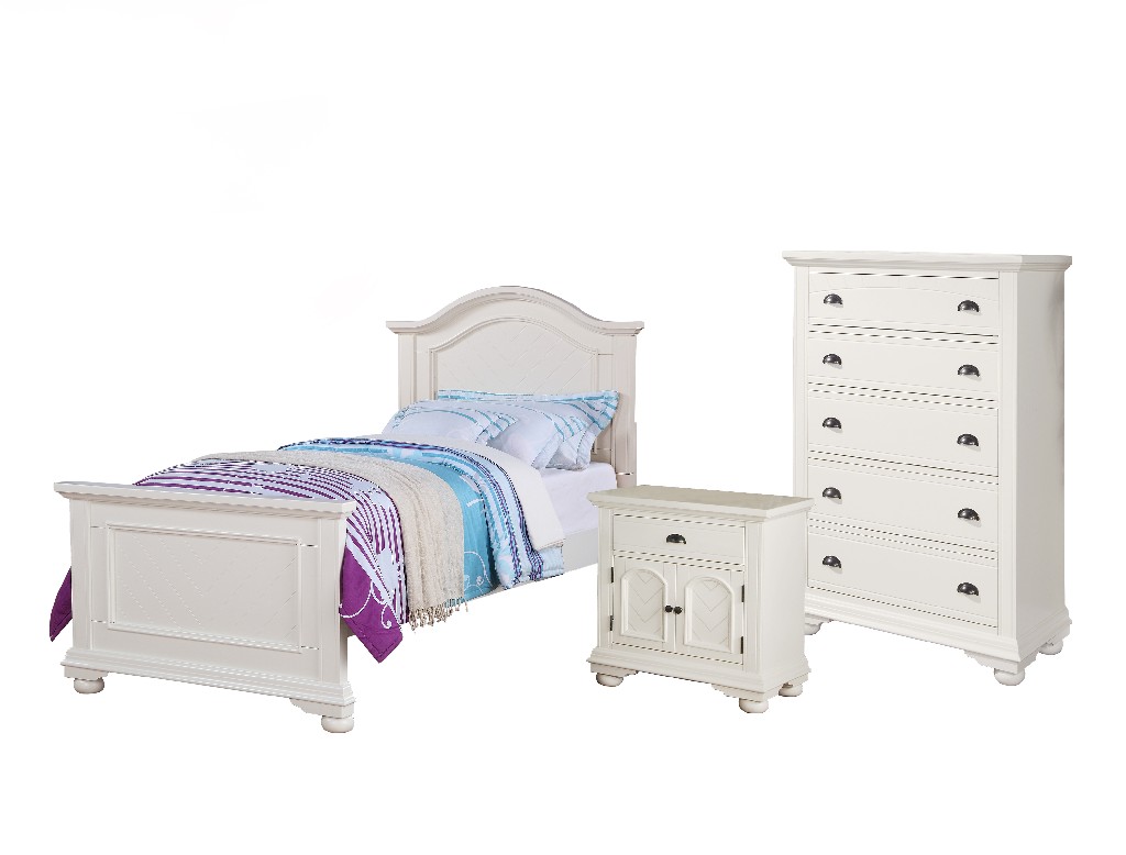 Picket House White Twin Panel Bedroom Set
