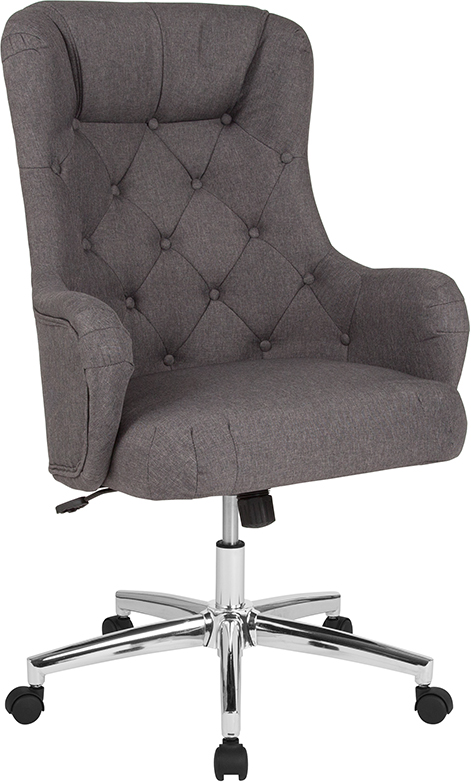 Upholster | Furniture | Office | Fabric | Flash | Chair | Dark | Home | Gray | Back | High