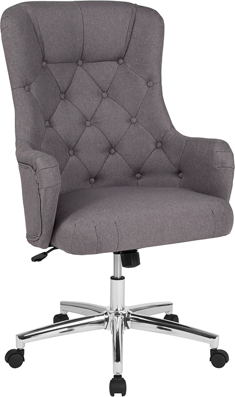 Upholster | Furniture | Office | Fabric | Flash | Chair | Light | Home | Gray | Back | High